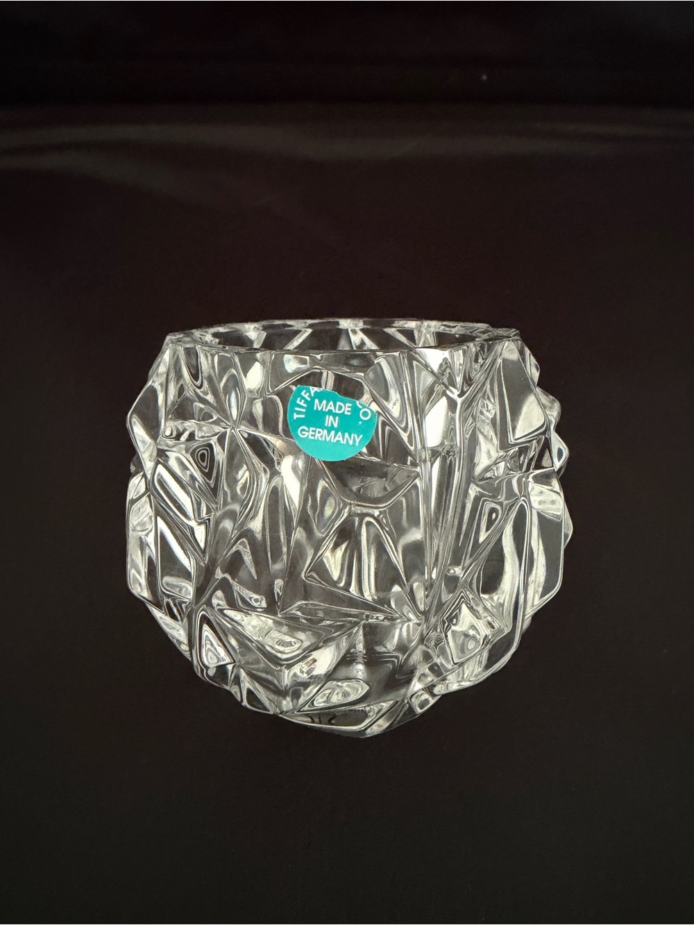 Tiffany & Co. Rock Cut Crystal Votive Candle Holder